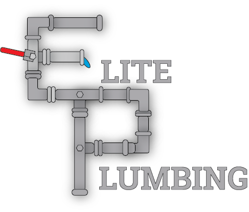 Elite Plumbing logo with stylized pipe design